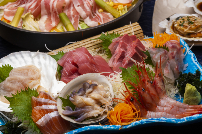plate of assorted sashimi