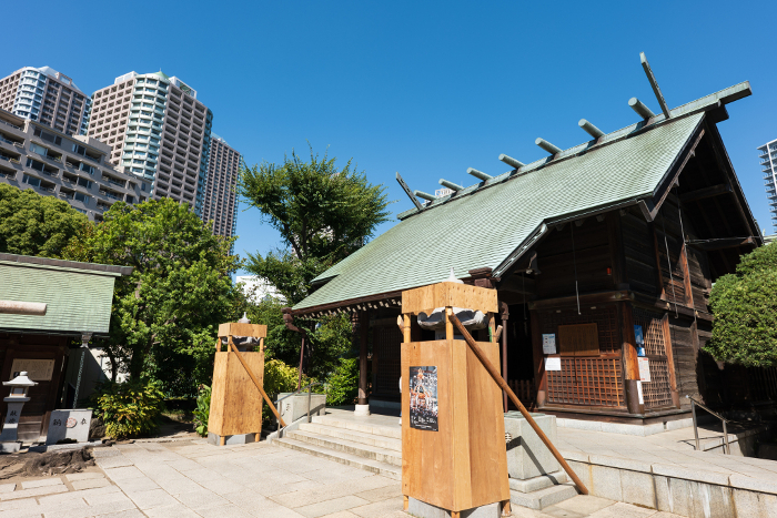Main shrine of Sumiyoshi Shrine on Tsukuda Island, Tokyo