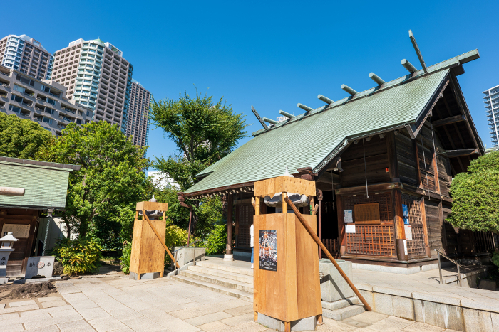 Main shrine of Sumiyoshi Shrine on Tsukuda Island, Tokyo