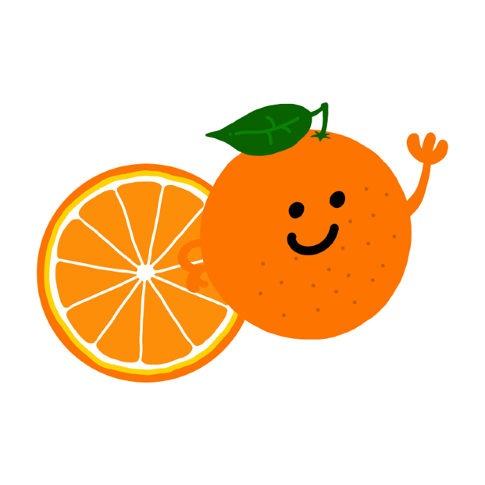 clip art of orange character hand-drawn color illustration
