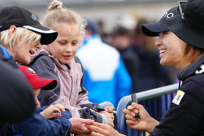 2023 Scottish Women s Open, Day 3  Scottish Open Hioko Shibuno smiles when asked for her autograph in the third round.