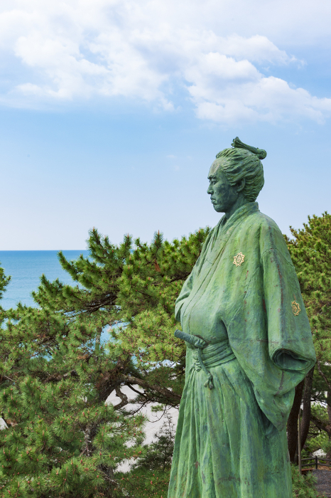 Statue of Ryoma Sakamoto at Katsurahama Beach, Kochi Prefecture