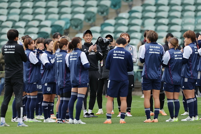 2023 FIFA Women s World Cup Japan Practice Japan Womens National Team players  JPN , Aug 8, 2023   Football   Soccer : Japan Womens National Team players celebrate her birth day  17 Kiko SEIKE of Japan prior to the FIFA Womens World Cup Australia   New Zealand 2023 on training session at North Harbour Stadium in Auckland, New Zealand.  Photo by AFLO 