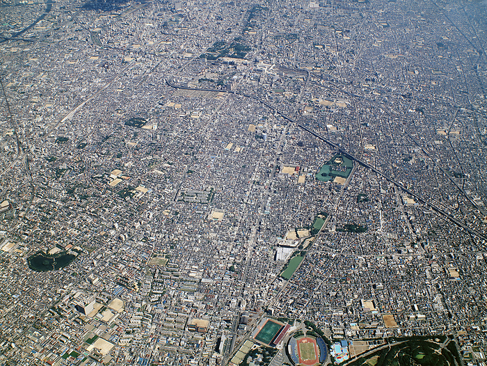 Before the Great Hanshin-Awaji Earthquake Abeno Ward, Osaka Aerial view