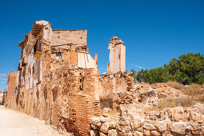 Ruins of Belchite, Spain, town in Aragon that was completely destroyed during the Spanish civil war. Ruins of Belchite, Spain, town in Aragon that was completely destroyed during the Spanish civil war.