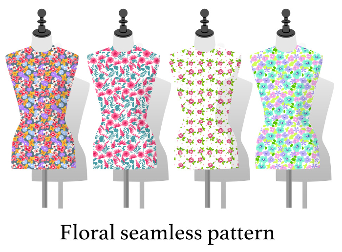 seamless flower pattern set