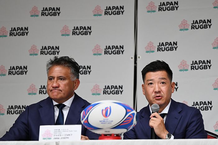 2023 Rugby World Cup Preview Japan Members Announced Jamie Joseph head coach  JPN , Nao YOSHIMIZU, interpreter AUGUST 15, 2023   Rugby : Japan Rugby Football Union Japan Rugby Football Union Announcement of Japan representatives for the Japan Rugby Football Union announcement of Japan representatives for the South Africa Rugby World Cup  Photo by MATSUO.  Photo by MATSUO. K AFLO SPORT 