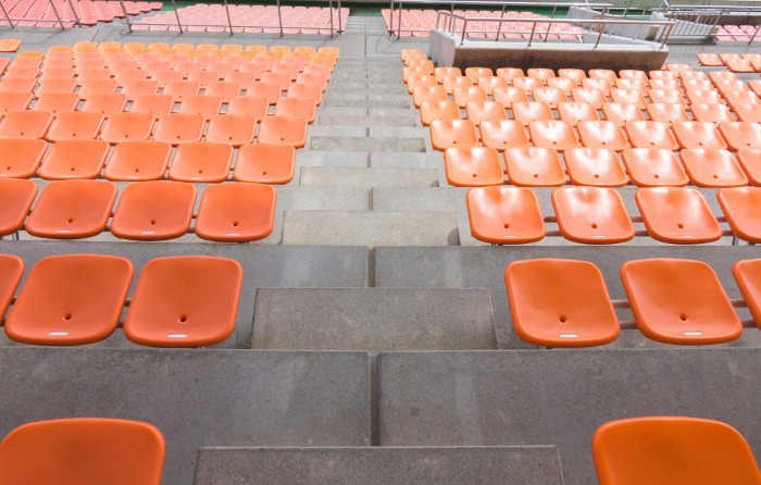 Spectator seating in the stadium