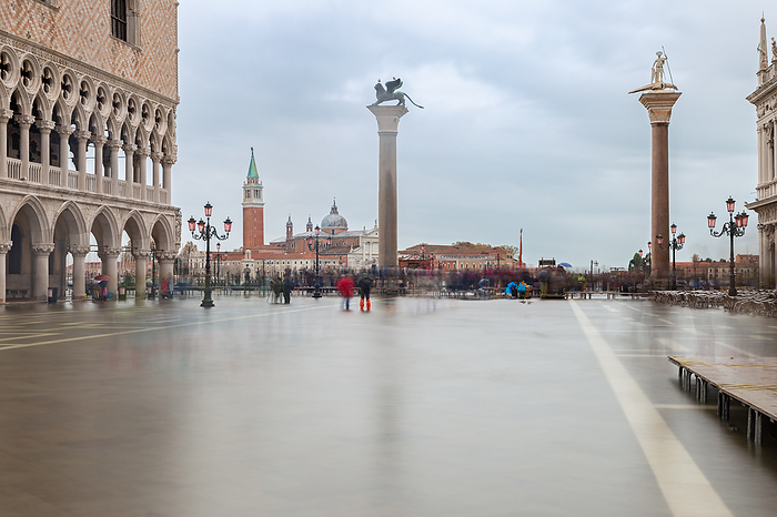 High water, Acqua Alta, in St. Mark s Square in Venice on November 11, 2019. High water, Acqua Alta, in St. Mark s Square in Venice on November 11, 2019.