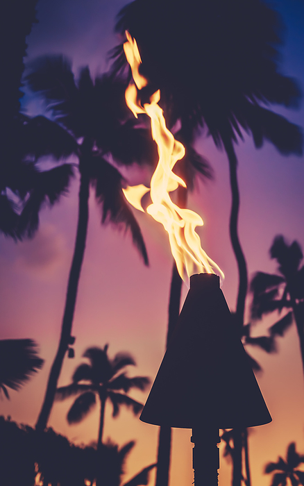 Tiki Torch During Hawaii Sunset Tiki Torch During Hawaii Sunset