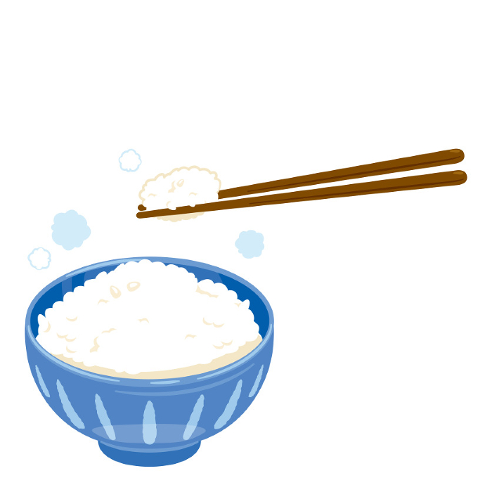 Lifting rice with chopsticks