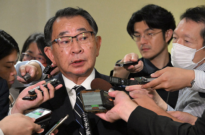LDP s Abe faction holds general meeting Acting Chairman Tachibana Shiotani, who will be the  chairperson  of the LDP s Abe faction, speaks to reporters after a general meeting of the LDP s Abe faction at the party s headquarters in Chiyoda ku, Tokyo, at 0:41 p.m. on August 17, 2023  photo by Mikiharu Takeuchi .