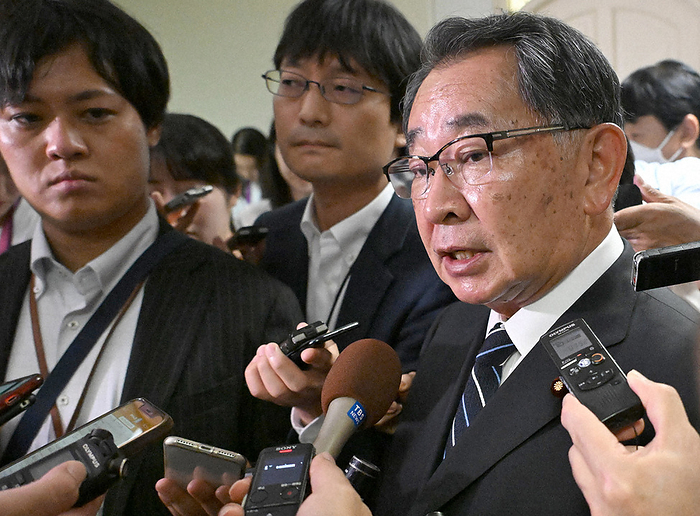 LDP s Abe faction holds general meeting Acting Chairman Tachibana Shiotani, who will be the  chairperson  of the LDP s Abe faction, speaks to reporters after a general meeting of the LDP s Abe faction at the party s headquarters in Chiyoda ku, Tokyo, at 0:47 p.m. on August 17, 2023  photo by Mikiharu Takeuchi .