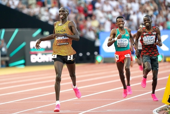 World Athletics Championships 2023 Budapest  Joshua Cheptegei  UGA  is gold medallist 10.000m men during the 19th edition World Athletics Championships on August 20, 2023 in the National Athletics Centre in Budapest, Hungary   Photo by SCS Soenar Chamid AFLO  HOLLAND OUT 