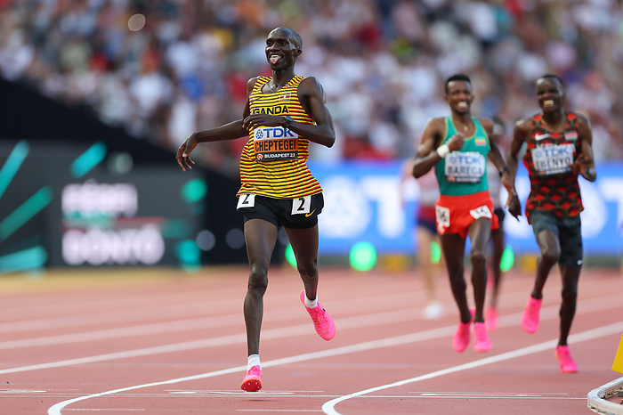 2023 World Championships in Athletics Budapest Men s 10,000m Final Cheptegey wins third consecutive title Joshua CHEPTEGEI  UGA ,  AUGUST 20, 2023   Athletics :  World Athletics Championships Budapest 2023  Men s 10000m Final  at National Athletics Centre, Budapest, Hungary.   Photo by Naoki Morita AFLO SPORT 