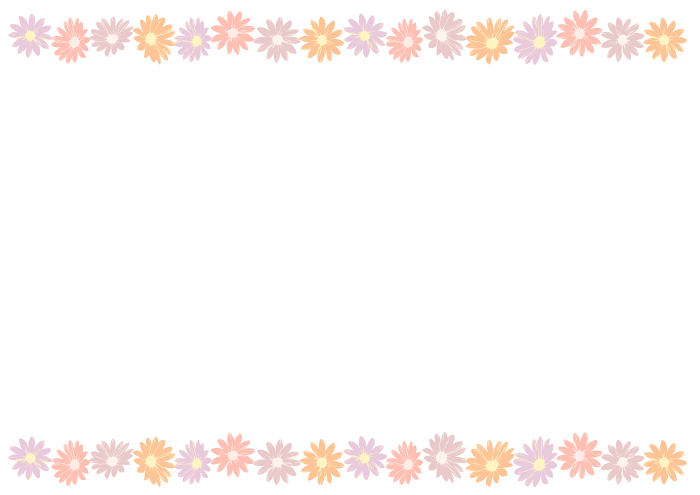 Margaret flower top and bottom frame, background pinkish