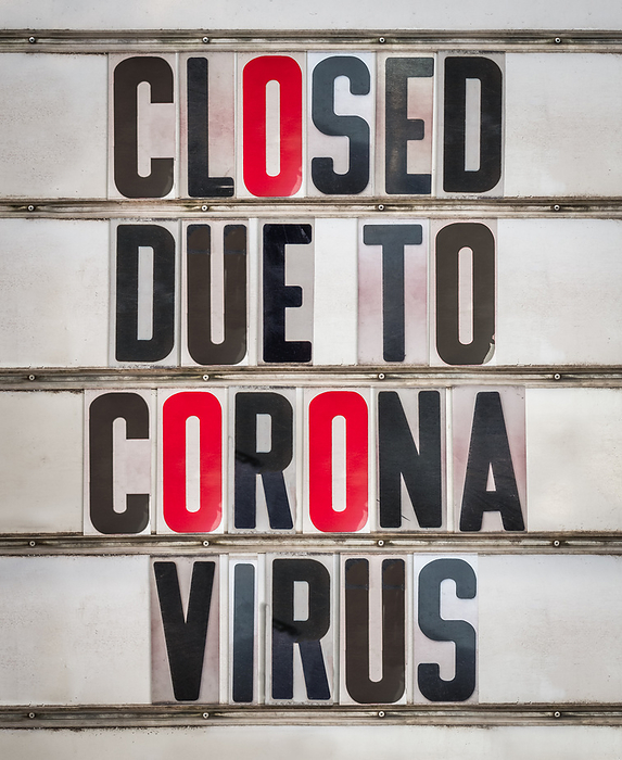 Closed Due To Coronavirus Sign Closed Due To Coronavirus Sign