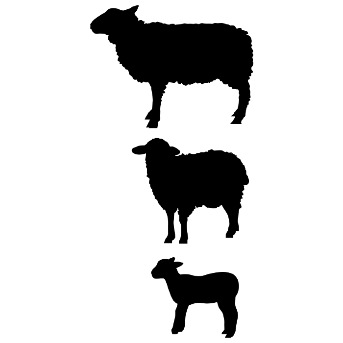sheep silhouette clipart set vector