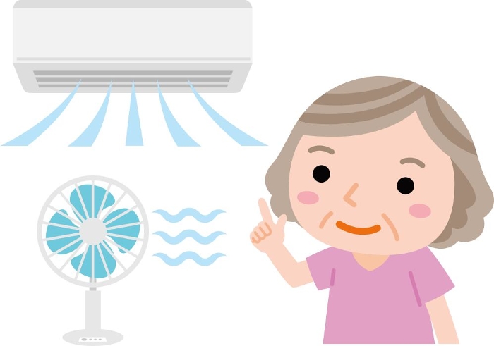 Clip art for heat stroke prevention Cute elderly woman