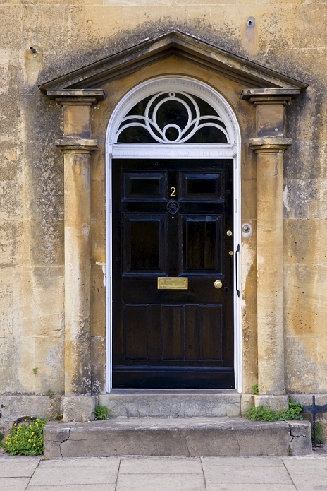 United Kingdom Front door of town house in Chipping Campden, Gloucestershire, United Kingdom