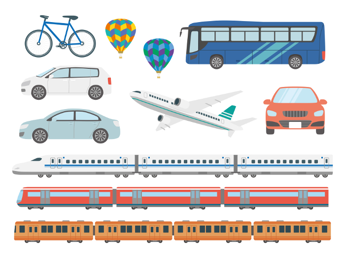 Various Vehicles Illustration Set