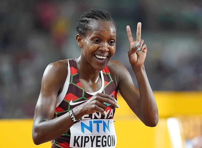 World Athletics Championships 2023 Budapest  Faith Kipyegon  KEN  is gold medallist on 1500m women final during the 19th edition World Athletics Championships on August 26, 2023 in the National Athletics Centre in Budapest, Hungary   Photo by SCS Soenar Chamid AFLO  HOLLAND OUT 
