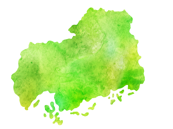 Hiroshima Map Watercolor Icon Green