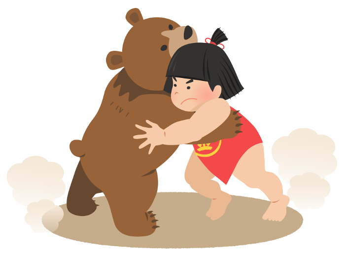 Kintaro and the Bear's Strength Contest