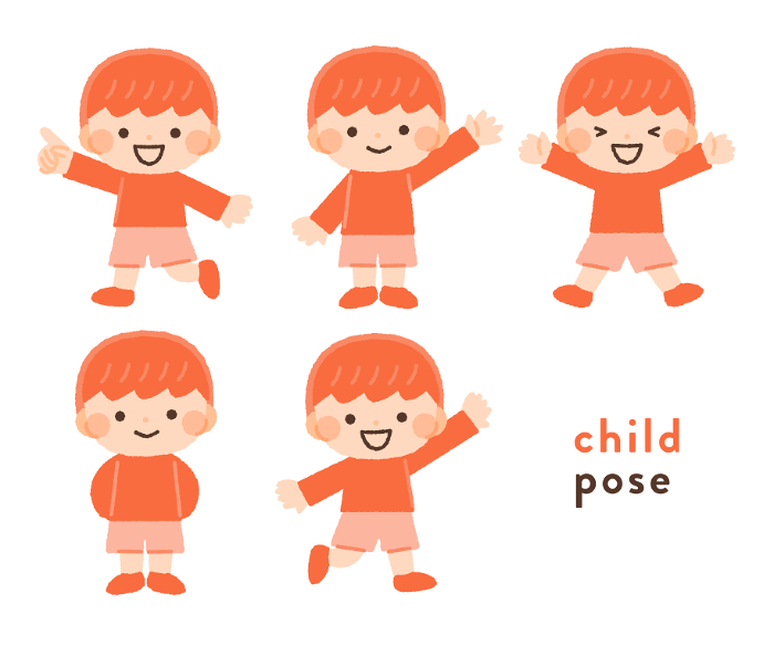 Clip art set of child boy pose