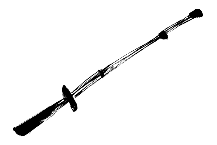 Clip art of brush painting Kendo bamboo sword