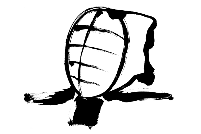 Clip art of brush painting Kendo mask