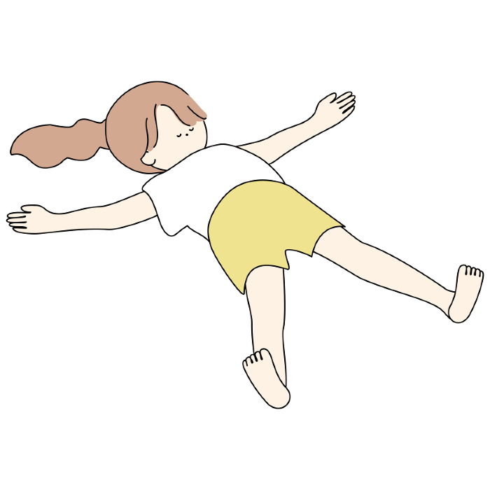 Girl sleeping in a large position
