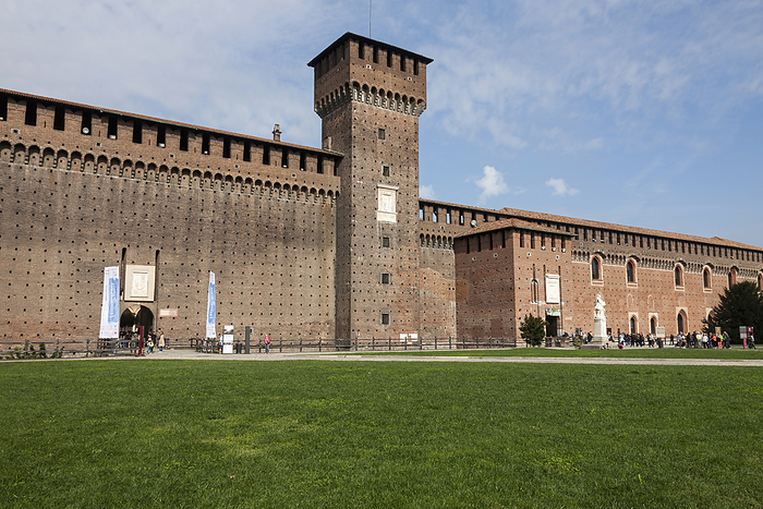 Castello Sforzesco Facade of a castle, Castello Sforzesco, Milan, Lombardy, Italy
