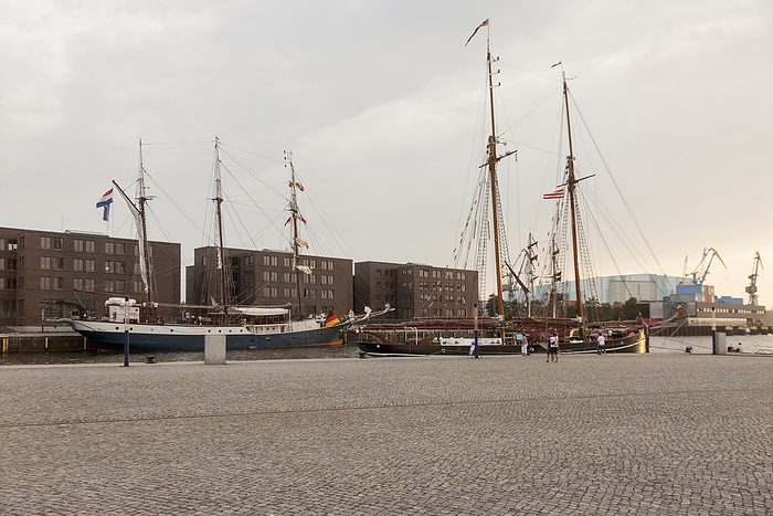 Wismar, Hafen Sailboats moored at a harbour, Wismar, Mecklenburg Vorpommern, Germany