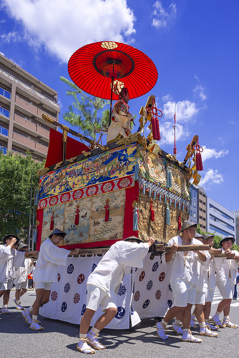 Gion Festival Yamaboko Junko  float procession  Kyoto City Mt. Yamabushi Mae matsuri  Mae festival  Registered as Intangible Cultural Heritage by UNESCO 