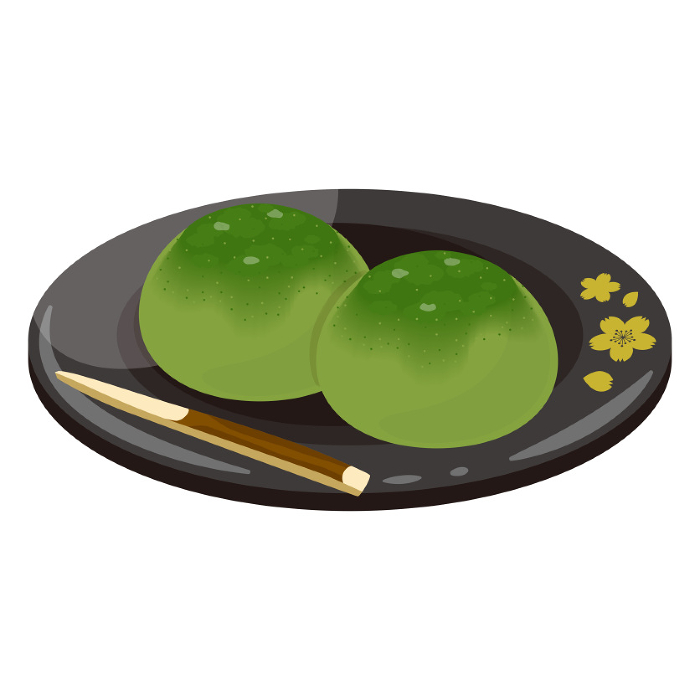 Kabusecha green powdered tea Daifuku black plate
