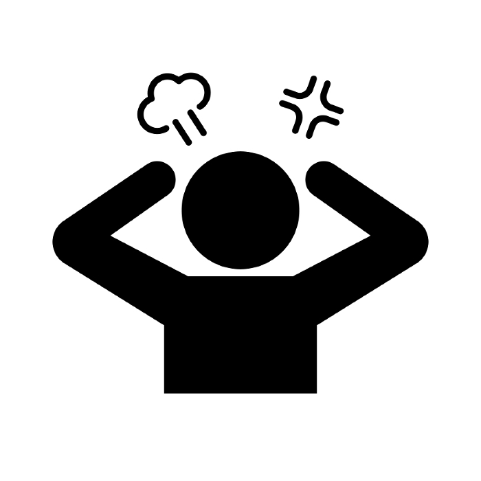 Silhouette icon of an angry person. Frustration. Vector.
