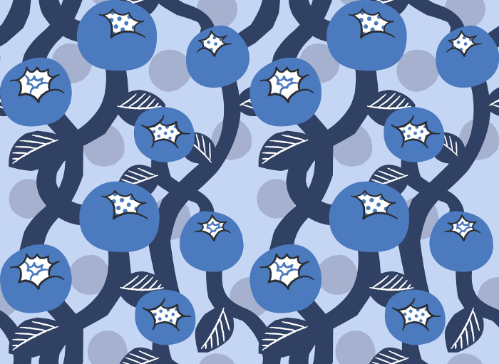 Retro rose pattern, seamless pattern (blue)