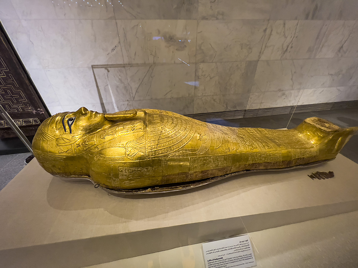 Coffin of Nedjemankh on display at the Egyptian Museum, Nile River, Cairo, Egypt. Coffin of Nedjemankh on display at the Egyptian Museum, Cairo, Egypt, North Africa, Africa, by Michael Nolan