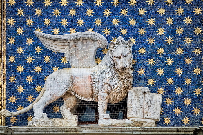 winged lion at historic clock tower in venice, italy Winged Lion at Historic Clock Tower in Venice, Italy, by Zoonar ArTo