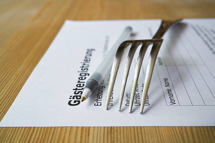 Form for guest registration in a restaurant in Germany during the Corona pandemic Form for guest registration in a restaurant in Germany During the Corona Pandemic, by Zoonar Heiko K verl