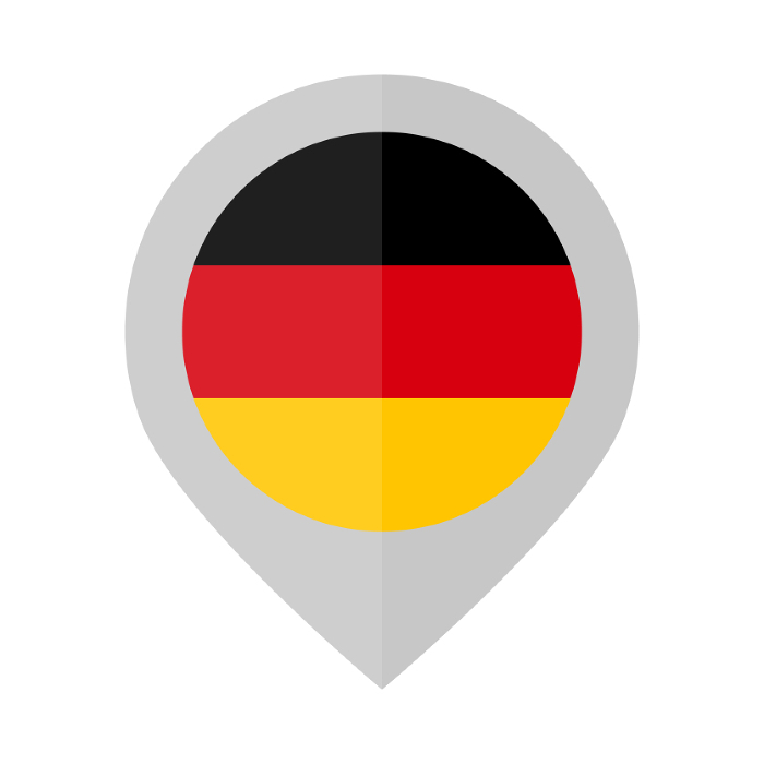 German flag map pin icon in flat design. Vector.