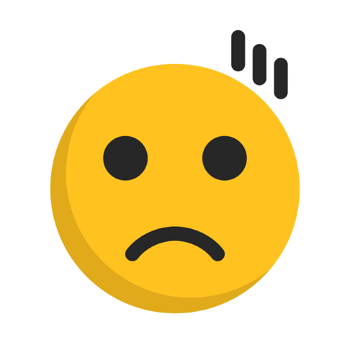 Icon of a depressed face. Depression. Vector.