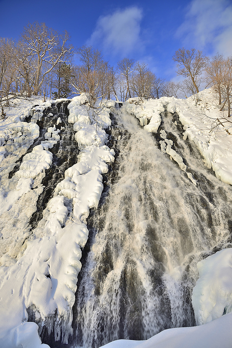 Oshinkoshin Waterfalls in winter, Hokkaido, Japan In Shari Town
