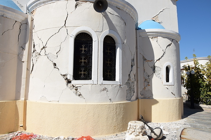 Chapel in Kos town with earthquake damage Chapel in Kos Town with Earthquake Damage, by Zoonar Volker Rauch
