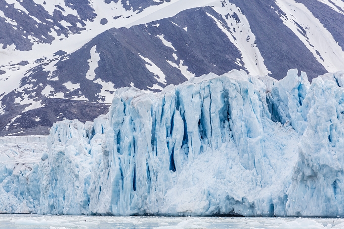 Norway Glacier face at Monacobreen, Spitsbergen, Svalbard, Norway, Scandinavia, Europe