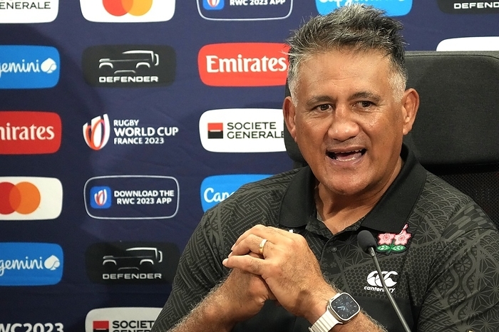 2023 Rugby World Cup Japan head coach Jamie Joseph attends a press conference during the 2023 Rugby World Cup at the Ernest Wallon stadium in Toulouse, France, on September 8, 2023.  Photo by FAR EAST PRESS AFLO 