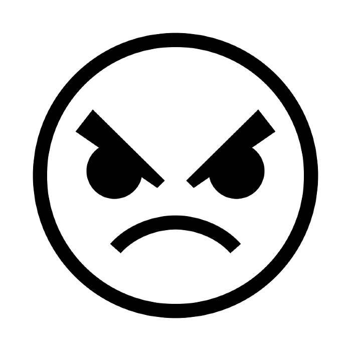 Simple angry face icon. Vector.