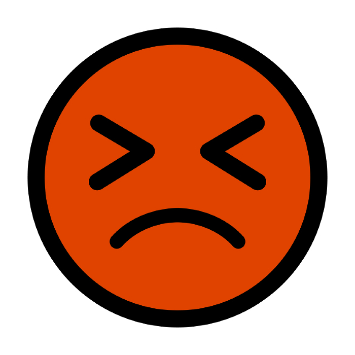 Disgruntled and angry face. Vector.