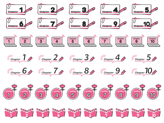 Chapter Heading Icon Set / 2 colors